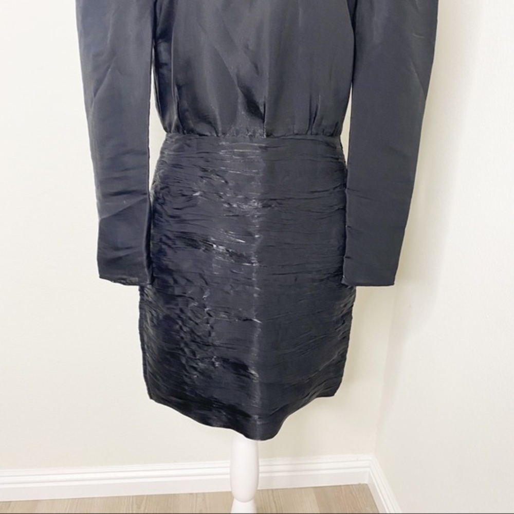 Black puffy sleeves metallic textured dress NWT - Picture 4 of 7